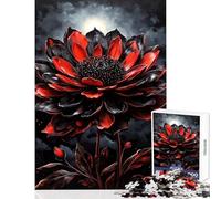 Puzzle de 1000 pièces pour Adolescents Motif Fleurs Rouges et Noires Jeu éducatif Cadeau de Noël Secret Jeu de Manipulation pour renforcer Les Liens Entre Couples Dimensions 50x75cm