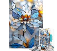 Puzzle de 1000 pièces pour Adolescents Motif Floral en vitrail Jeu éducatif et ludique pour Les Anniversaires en Famille (Dimensions 38x26cm)