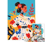 Puzzle de 1000 pièces pour Adolescents Motif Floral Latin Illustration Minimaliste Jeu addictif pour cultiver la Patience Casse-tête Difficile Cadeau d'anniversaire (75x50cm)