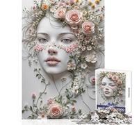 Puzzle de 1000 pièces pour Adolescents, Motif Floral, Portrait de Femme, Jouet éducatif, idée Cadeau, Jeu Manuel, liste de souhaits avec Le Père Noël, Dimensions 38x52cm