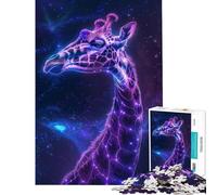 Puzzle de 1000 pièces pour Adolescents Motif Girafe et Animal de l'espace Jeu éducatif et ludique pour Les Anniversaires en Famille (Dimensions 38x26cm)