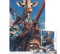 Puzzle de 1000 pièces pour Adolescents Motif Girafe samouraï et Cerisier en Fleurs Jeu éducatif et ludique idéal pour Les Femmes et Les Hommes Collection d'artistes Dimensions 38x26cm