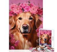 Puzzle de 1000 pièces pour Adolescents Motif Golden Retriever Jouet éducatif idéal pour Les Petits Cadeaux et Les Jeux de réflexion Idéal pour entraîner Son Cerveau et sa dextérité Dimensions 38x52cm