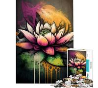 Puzzle de 1000 pièces pour Adolescents Motif Graffiti Fleur de Lotus Jeu éducatif Familial Stimulant à compléter à partir de 14 Ans (38x26cm)