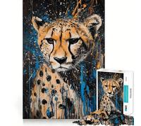 Puzzle de 1000 pièces pour Adolescents,Motif guépard,découpe Fine,Jeu de Concentration, pour se détendre et Passer Un Moment agréable,Cadeau de Noël ou de Loisirs (38x26cm)