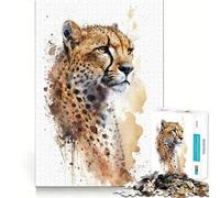 Puzzle de 1000 pièces pour Adolescents,Motif guépard,découpe Fine,Jeu de Concentration, pour se détendre et Passer Un Moment agréable,Cadeau de Noël ou de Loisirs (38x52cm)