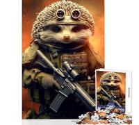 Puzzle de 1000 pièces pour Adolescents Motif hérisson Soldat Jeu éducatif Cadeau d'anniversaire Jeu Amusant à Faire à la Maison Dimensions 38x52cm