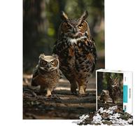 Puzzle de 1000 pièces pour Adolescents Motif Hibou mère et bébé Jeu de réflexion et d'apprentissage Jouet éducatif pour la décoration intérieure (Dimensions 38x26cm)