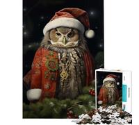 Puzzle de 1000 pièces pour Adolescents Motif Hibou Rigolo Jeu éducatif Vintage Jouet intellectuel Une véritable œuvre d'art (50x75cm)