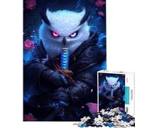 Puzzle de 1000 pièces pour Adolescents Motif Hibou samouraï Animal Difficile et Stimulant décoration intérieure Jouet Anti-Stress Convient aux 14 Ans et Plus 38x26cm