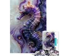 Puzzle de 1000 pièces pour Adolescents Motif Hippocampe Violet Jeu Familial Jouet éducatif Cadeau pour Femmes et Hommes pour Toute la Famille (Taille 50x75cm)