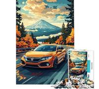 Puzzle de 1000 pièces pour Adolescents Motif Honda Civic Mountain Drive idéal pour Un Anniversaire ou Noël Jeu de Construction Difficile et Stimulant à partir de 14 Ans (50x75cm)