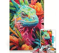 Puzzle de 1000 pièces pour Adolescents, Motif Iguane, coloré et Impossible à réaliser, pour entraîner Son Cerveau et sa dextérité, Cadeau d'anniversaire, 38x26cm