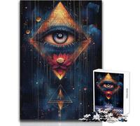 Puzzle de 1000 pièces pour Adolescents, Motif œil omniscient et Lotus, Jeu au Design élégant, idéal pour améliorer la mémoire, Cadeau d'anniversaire, Dimensions : 50x75cm