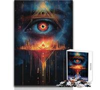 Puzzle de 1000 pièces pour Adolescents, Motif œil omniscient et Paysage Urbain, Design élégant, Jeu pour améliorer la mémoire, Cadeau d'anniversaire, Dimensions : 50x75cm