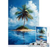 Puzzle de 1000 pièces pour Adolescents Motif île Tropicale et Palmiers à Peindre soi-même Jeu éducatif idéal comme Cadeau d'anniversaire ou pour décorer Un Bureau Dimensions 38x26cm