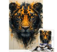 Puzzle de 1000 pièces pour Adolescents Motif Jaguar Noir Jeu Amusant décoration Murale Jouet éducatif Cadeau d'anniversaire ou de Voyage (38x52cm)