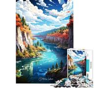 Puzzle de 1000 pièces pour Adolescents Motif Lacs de Plitvice décoration Murale Jeu de Puzzle pour Adolescents Course de Vitesse Manuelle Exercice cérébral (Taille 50x75cm)