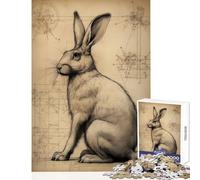 Puzzle de 1000 pièces pour Adolescents Motif Lapin Style Léonard de Vinci à Monter soi-même Jeu éducatif idéal comme Cadeau d'anniversaire ou pour décorer Un Bureau Dimensions 38x26cm
