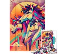 Puzzle de 1000 pièces pour Adolescents Motif Licorne Abstrait géométrique Puzzle décoratif pour Adultes Jeu Manuel Difficile Cadeau Anti-Stress (Taille 38x52cm)