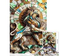 Puzzle de 1000 pièces pour Adolescents Motif Lion Abstrait Kintsugi Jeu Pratique idéal pour Les Couples décoration Murale Cadeau d'anniversaire ou de Voyage (50x75cm)