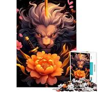 Puzzle de 1000 pièces pour Adolescents Motif Lion samouraï idéal pour Un Anniversaire ou Noël Jeu Familial Amusant à partir de 14 Ans 38x26cm