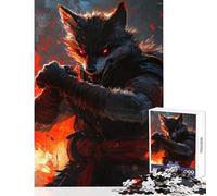 Puzzle de 1000 pièces pour Adolescents Motif Loup Guerrier Jeu éducatif Cadeau d'anniversaire Jeu Amusant à Faire à la Maison Dimensions 38x26cm