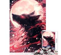 Puzzle de 1000 pièces pour Adolescents Motif Loup Noir Sakura Jeu éducatif idée Cadeau Collection d'artistes Format 50x75cm