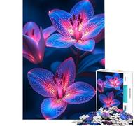 Puzzle de 1000 pièces pour Adolescents Motif lys Lumineux Jeu éducatif Casse-tête décoration Murale Cadeau de Père Noël Secret (38x26cm)