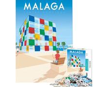 Puzzle de 1000 pièces pour Adolescents Motif Malaga Andalousie Jeu Manuel captivant pour développer la Patience Cadeau Artistique et éducatif (75x50cm)