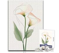 Puzzle de 1000 pièces pour Adolescents - Motif Minimaliste de Callas - Design élégant - Cadeau d'anniversaire - Œuvre d'art - Dimensions:38x52cm