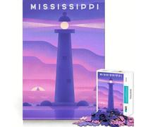 Puzzle de 1000 pièces pour Adolescents,Motif Mississippi,découpe Lisse,Jouet d'exercice cérébral,activité de détente et d'anniversaire (50x75cm)