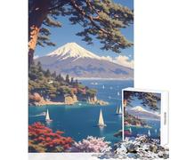 Puzzle de 1000 pièces pour Adolescents Motif Mont Fuji et Paysage Marin à Monter soi-même Jeu éducatif idéal pour Un Anniversaire ou Noël Dimensions 38x26cm