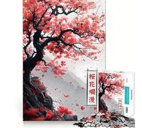 Puzzle de 1000 pièces pour adolescents,motif montagne de cerisiers en fleurs,découpe fine,jeu de concentration,cadeau pour se détendre et passer un moment agréable,cadeau de Noël ou de loisirs 50x75cm