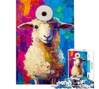 Puzzle de 1000 pièces pour Adolescents Motif Moutons colorés Découpe de précision Idéal pour Partager Un Moment Complice Entre Parents et Enfants Cadeau de Noël ou d'anniversaire (: 38x52cm)