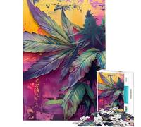Puzzle de 1000 pièces pour Adolescents Motif Mural de Rue avec Cannabis Rose Jouet de décoration Murale Cadeau Anti-Stress (Taille 38x26cm)