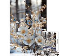 Puzzle de 1000 pièces pour Adolescents Motif Murmures de Fleurs glacées décoration Murale Cadeau d'anniversaire Jeu Familial pour stimuler la motricité Fine et Le Cerveau Dimensions 38x26cm