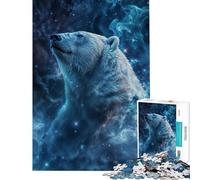 Puzzle de 1000 pièces pour Adolescents Motif nébuleuse Cosmique et Ours Polaire Jeu Manuel éducatif et Stimulant Cadeau pour Femmes et Hommes décoration intérieure (Dimensions 50x75cm)