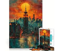 Puzzle de 1000 pièces pour Adolescents, Motif New York Manhattan Art Wall, Jouet Intelligent pour Jouer à l'intérieur, Bords Lisses, Collection d'œuvres d'art (50x75cm)