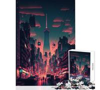 Puzzle de 1000 pièces pour Adolescents Motif New York néon Décoration Murale Cadeau d'anniversaire Jeu de Manipulation Collection d'artistes Beaux-Arts Format 38x26cm
