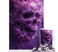 Puzzle de 1000 pièces pour Adolescents Motif Nuage et crâne Violet Jeu éducatif Cadeau d'anniversaire Divertissement à la Maison Dimensions 50x75cm
