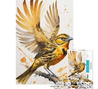 Puzzle de 1000 pièces pour Adolescents Motif Oiseau Jaune Aquarelle Jeu éducatif et défi décoration Murale Cadeau d'anniversaire (50x75m)