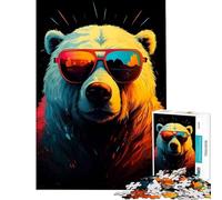 Puzzle de 1000 pièces pour Adolescents Motif Ours Polaire à Miami Beach Jeu éducatif et intellectuel pour Un Anniversaire (Dimensions 75x50cm)