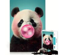 Puzzle de 1000 pièces pour Adolescents,Motif Panda Bubblegum,découpe Nette,Jeu cognitif Amusant,Divertissement pour Les Temps Morts,décoration de Noël pour la Maison (38x26cm)
