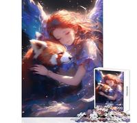 Puzzle de 1000 pièces pour Adolescents Motif Panda Roux décoration Murale Cadeau Amusant et éducatif avec Poster et fiche de Questions Assortis Dimensions 38x26cm