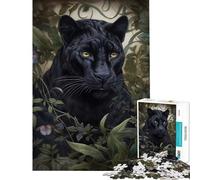 Puzzle de 1000 pièces pour Adolescents Motif panthère Noire fantaisiste défi Difficile à relever Jouet à Monter soi-même à partir de 14 Ans (38x52cm)