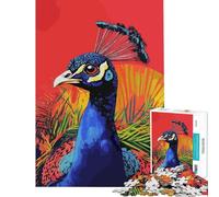 Puzzle de 1000 pièces pour adolescents motif paon pop art style Andy Warhol pour des activités amusantes à la maison améliore la mémoire et se détend Convient aux personnes de 14 ans et plus (50x75cm)