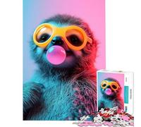 Puzzle de 1000 pièces pour Adolescents Motif Paresseux et Chewing-Gum Difficile et Stimulant décoration Parfaite Jeu éducatif à partir de 14 Ans (38x52cm)