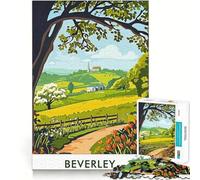 Puzzle de 1000 pièces pour adolescents, motif paysage Beverley, coupe lisse, art, jeu de réflexion, cadeau, détente, temps de jeu, Noël, art de loisirs (38 x 26 cm)