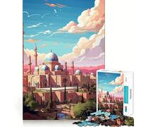 Puzzle de 1000 pièces pour Adolescents,Motif Peinture à l'huile du Caire,Ajustement Parfait,Jeu de Concentration,Divertissement,Loisirs,décoration Murale de Noël (38x26cm)